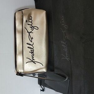 Kendall & Kylie gold two zipper clutch